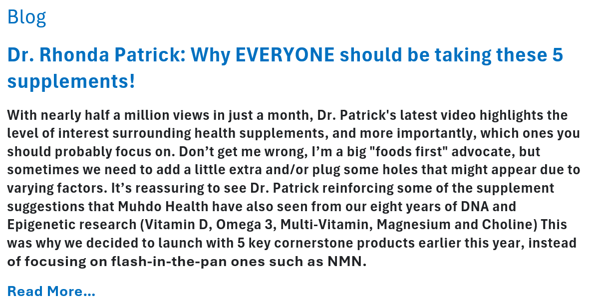 Dr. Rhonda Patrick: Why EVERYONE should be taking these 5 supplements!