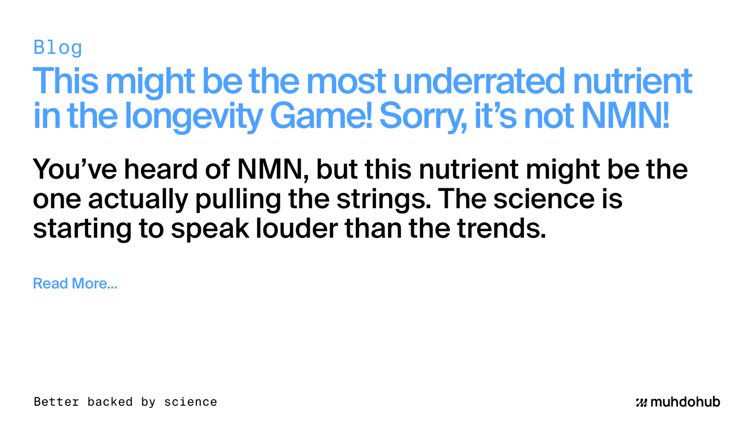 This might be the most underrated nutrient in the longevity Game! Sorry, it’s not NMN!