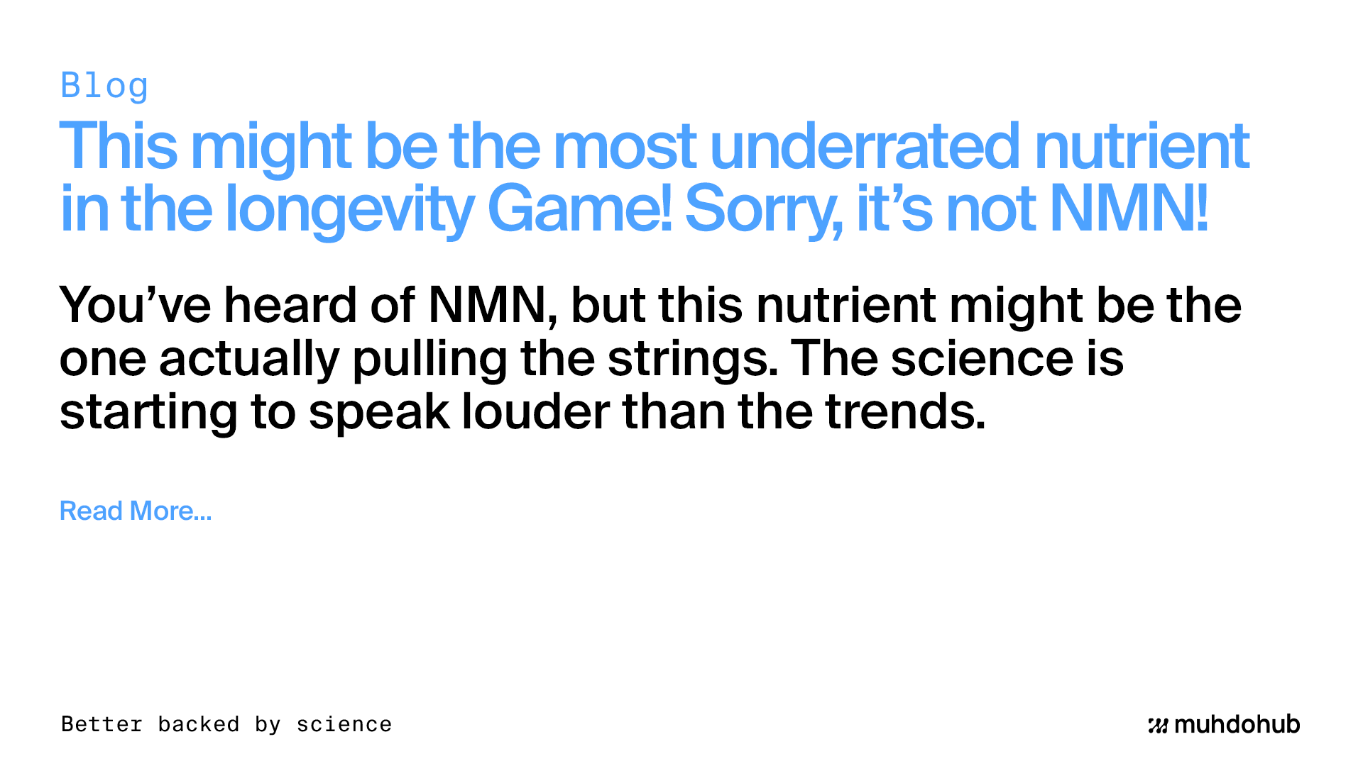 This might be the most underrated nutrient in the longevity Game! Sorry, it’s not NMN!
