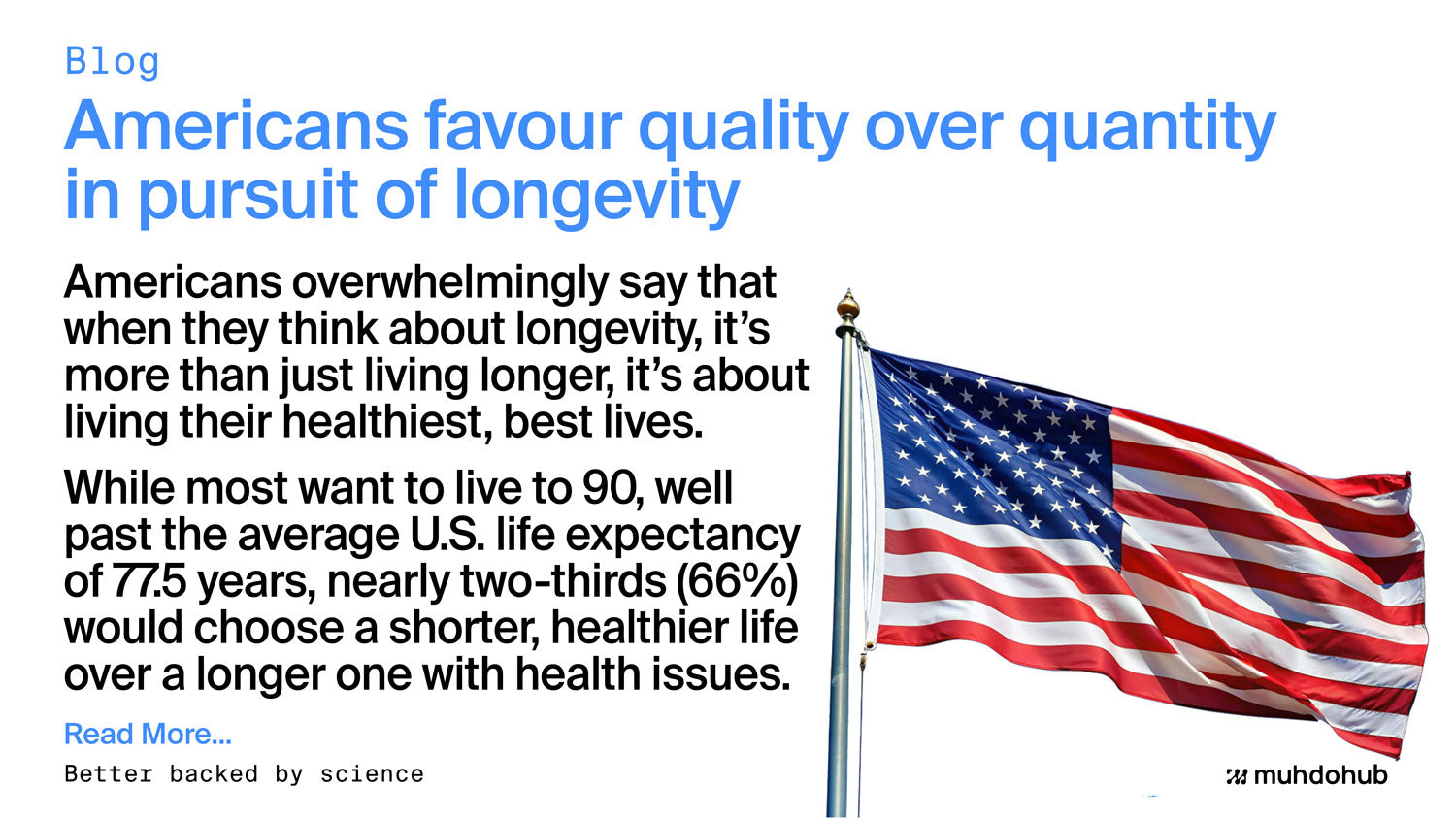 Americans favour quality over quantity in pursuit of longevity