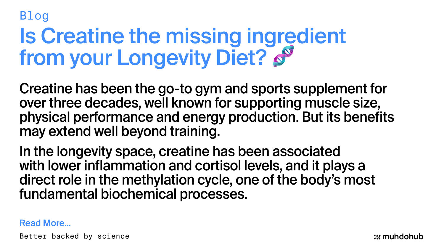 Is Creatine the missing ingredient from your Longevity Diet? 🧬