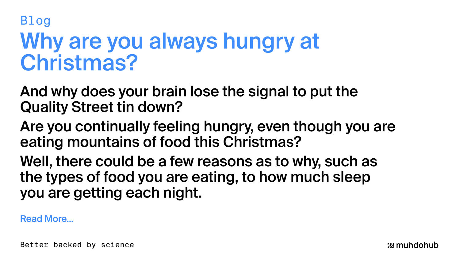 Why Are You Always Hungry At Christmas?