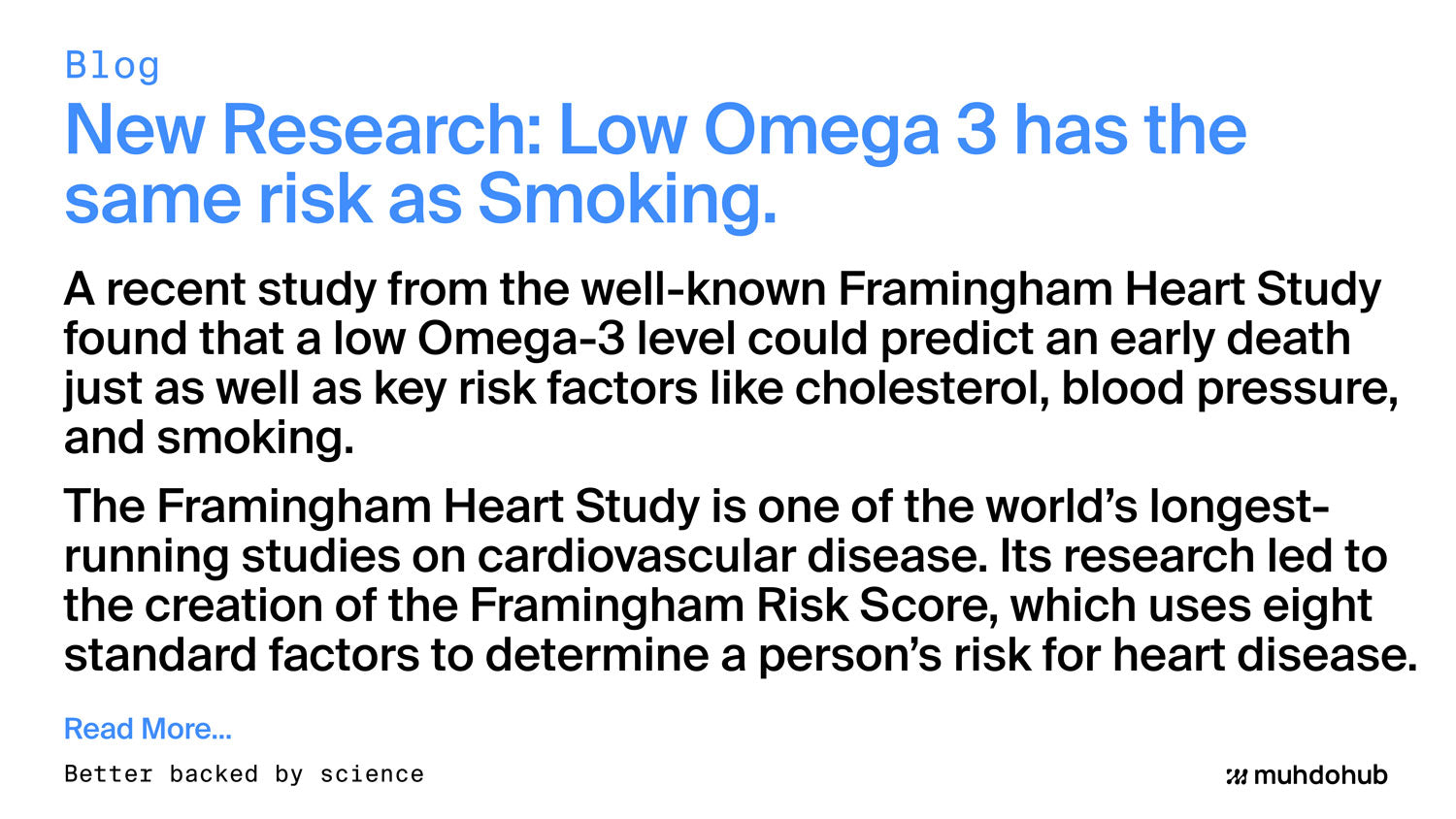New Research: Low Omega 3 has the same risk as Smoking.