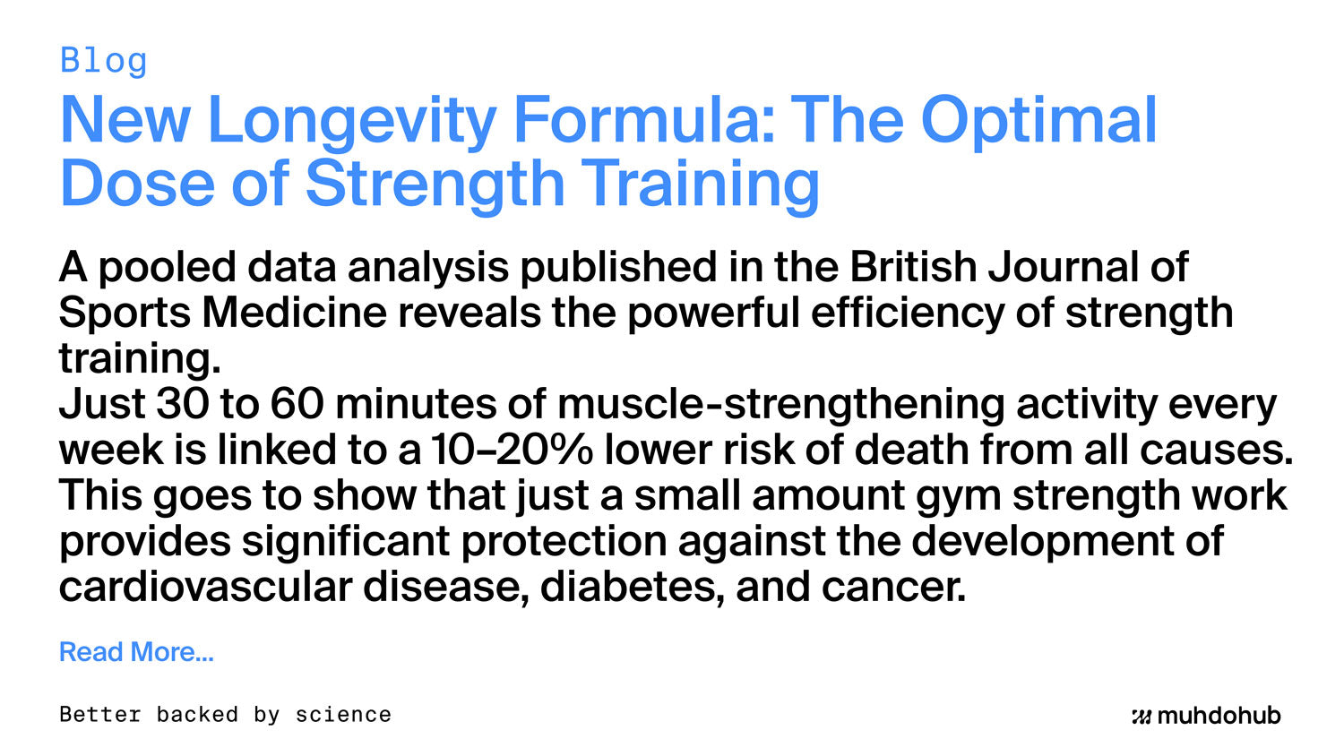 New Longevity Formula: The Optimal Dose of Strength Training