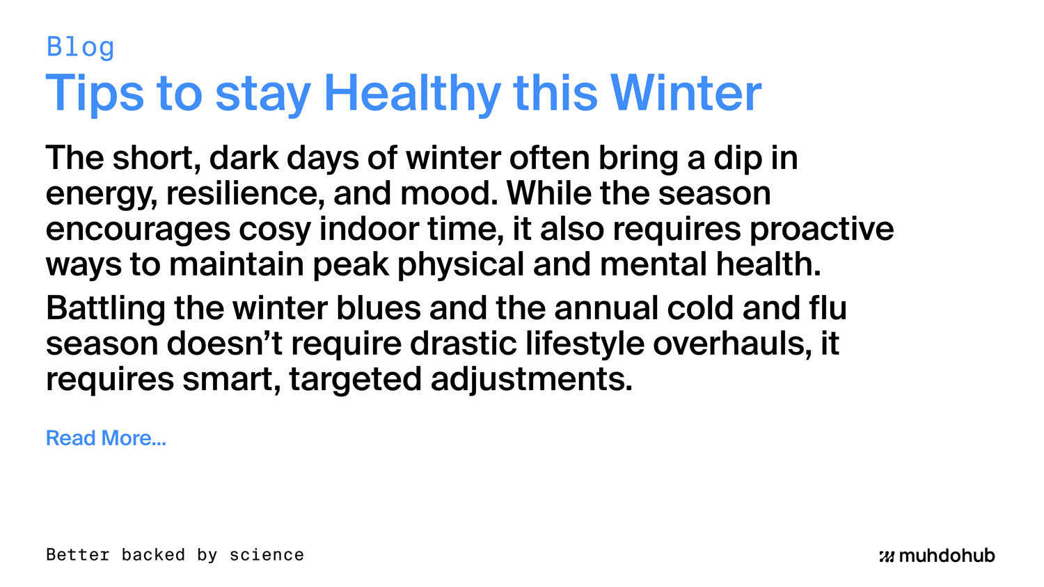 Tips to stay Healthy this Winter