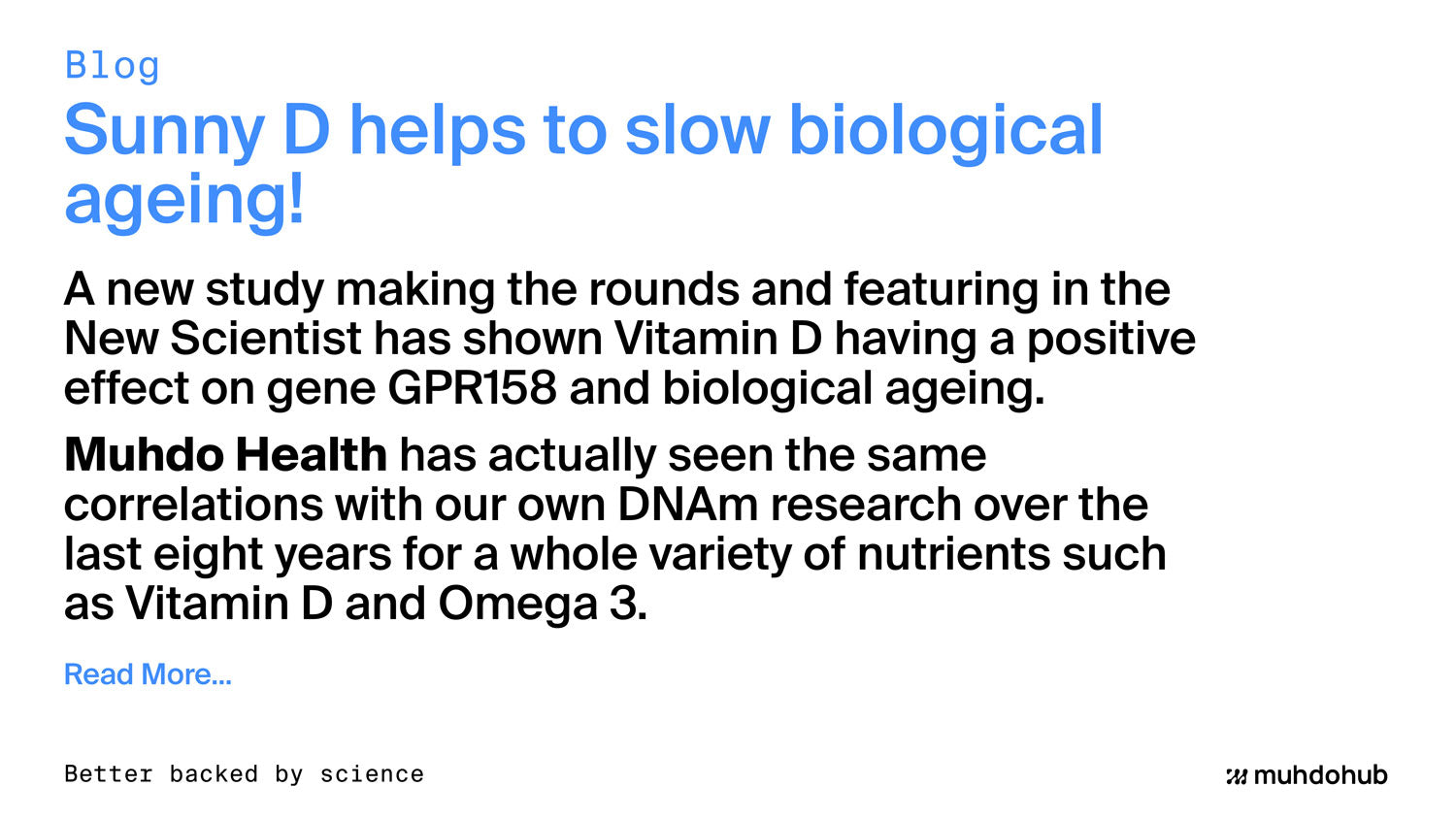 New Scientist - Sunny D helps to slow biological ageing!