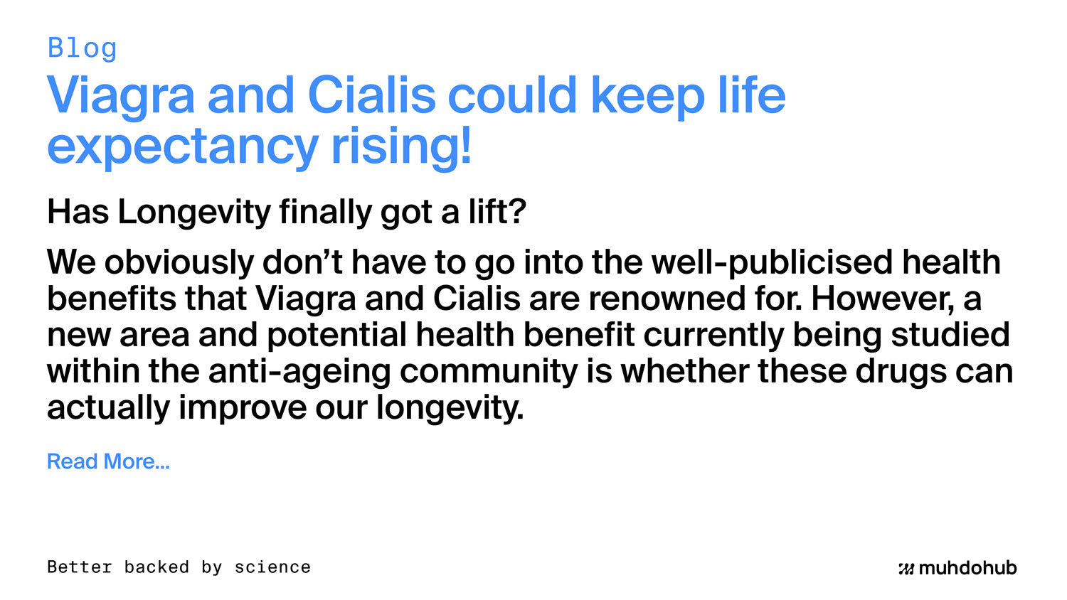 Viagra and Cialis could keep life expectancy rising!