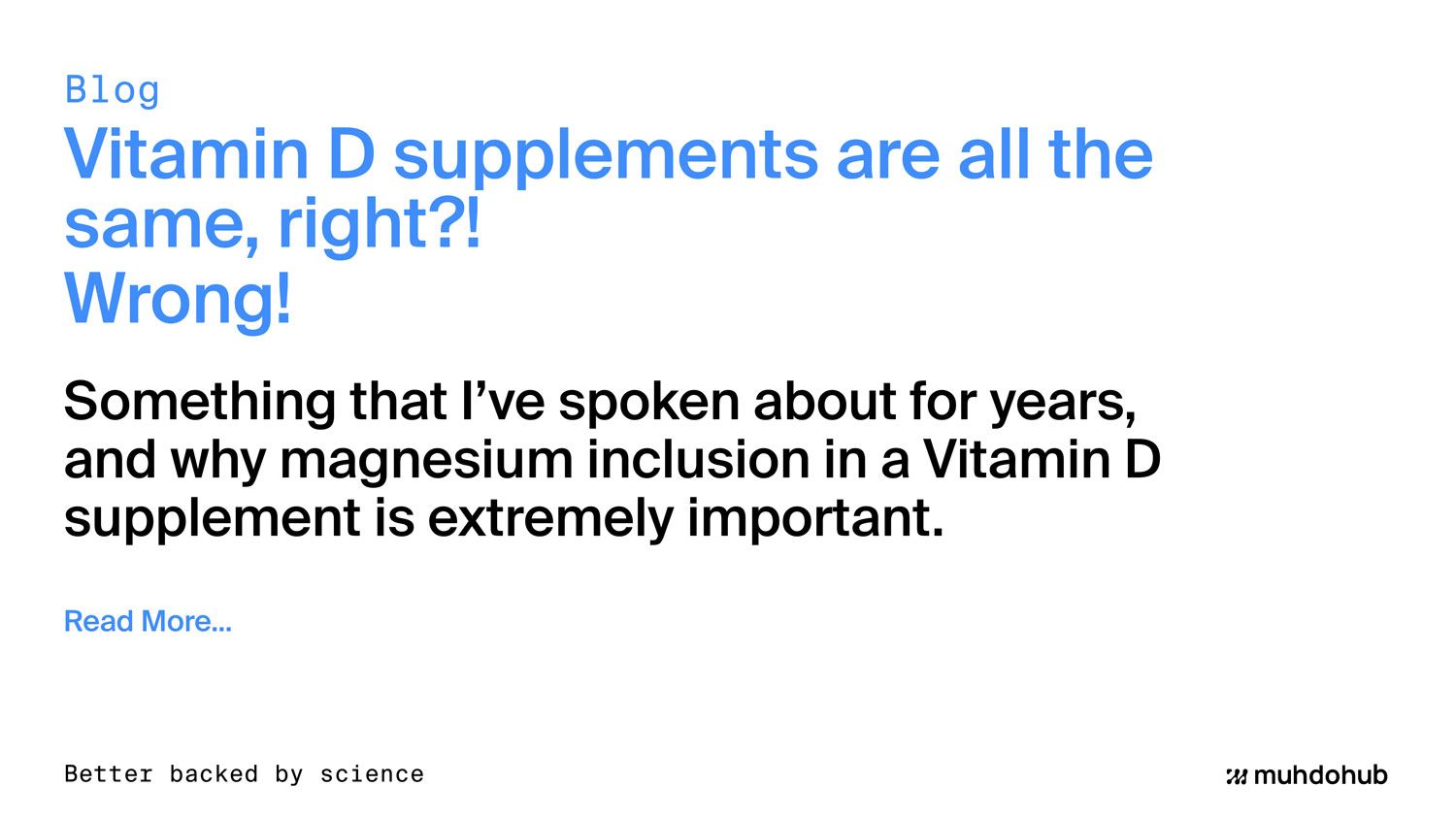 Vitamin D supplements are all the same, right?!